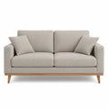 2-Sitzer Sofa Stoff Beige mit Holzrahmen