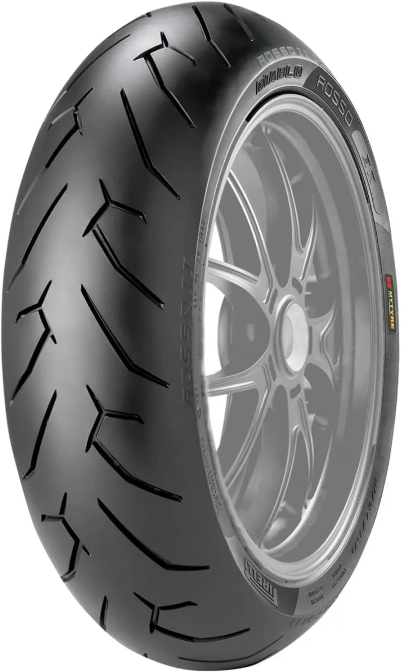 Pirelli Motorradreifen DIABLO ROSSO II – 200/50 ZR17, 75W, TL schlauchlos, für Hinterrad, für Motorrad und Scooter