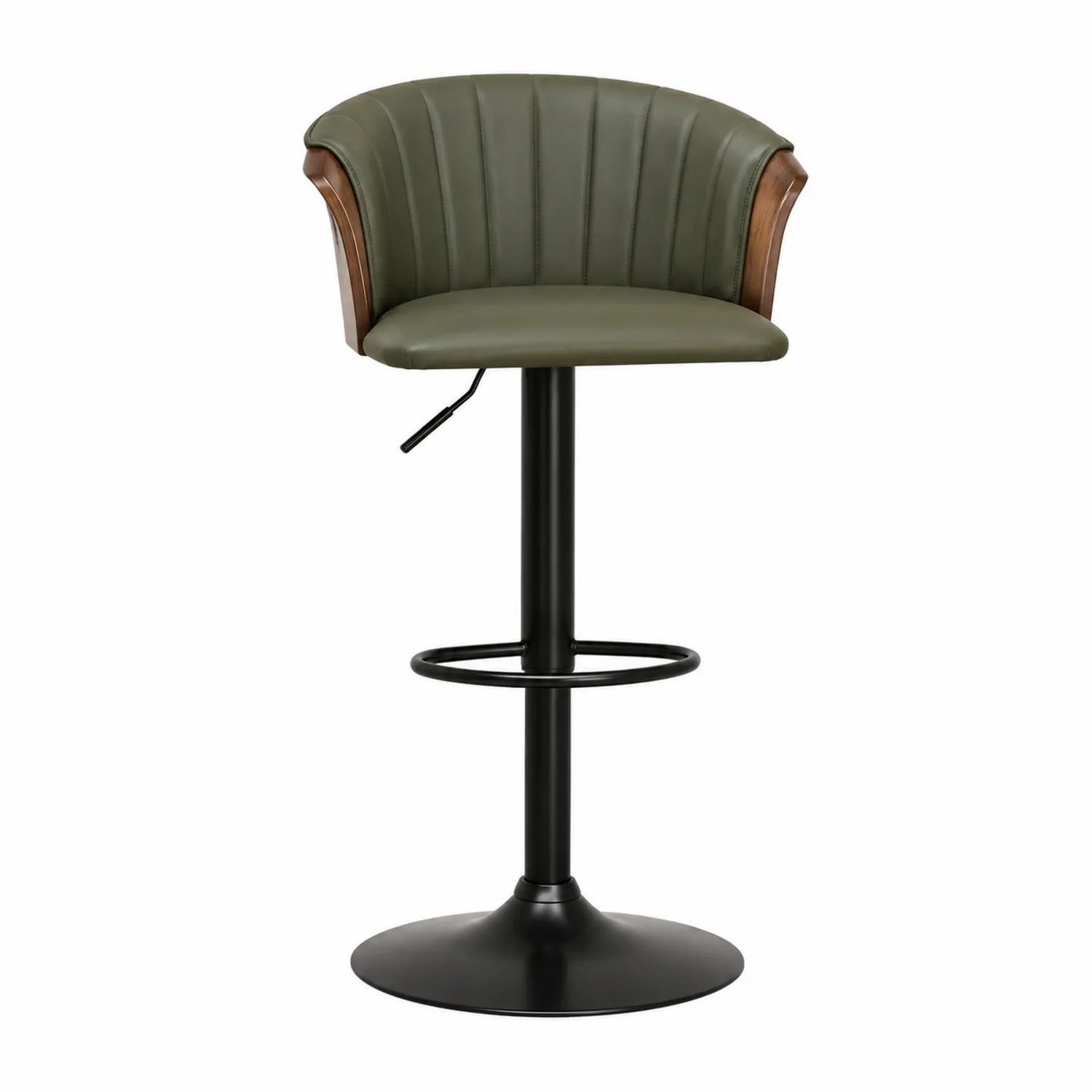 Barhocker mit Kunstleder Grün und Stahlgestell