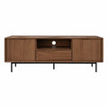 TV-Schrank aus Walnussholz mit Metallbeinen, Braun, 150x40x50cm