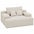 2-Sitzer Sofa Stoff Beige mit Kissen