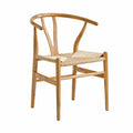 Holzstuhl mit Rattansitz