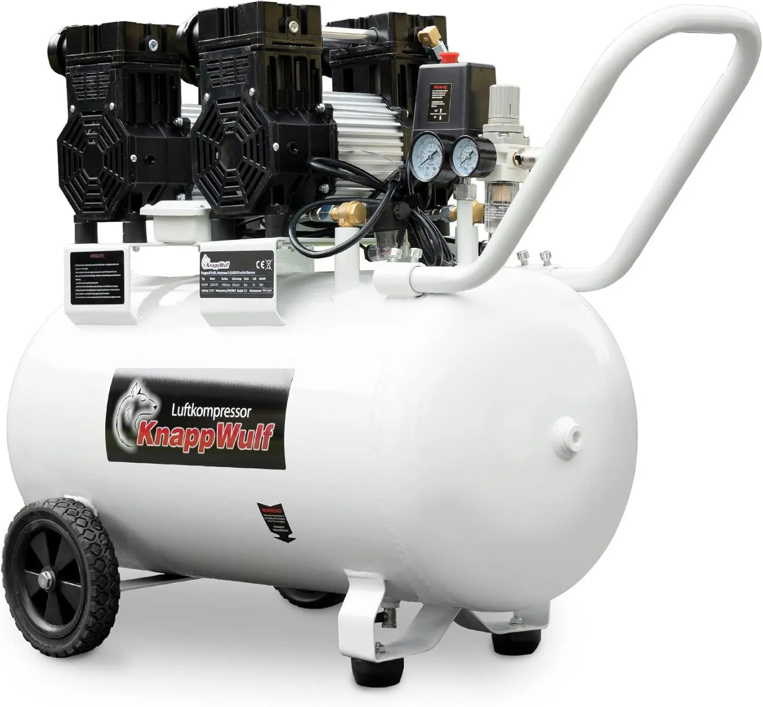 KW2070 Druckluftkompressor – 8 Bar, 2200 W, 3 PS, 435 L, 70 L, ölfrei, geräuscharm, für Werkstatt, Garage und Druckluftarbeiten
