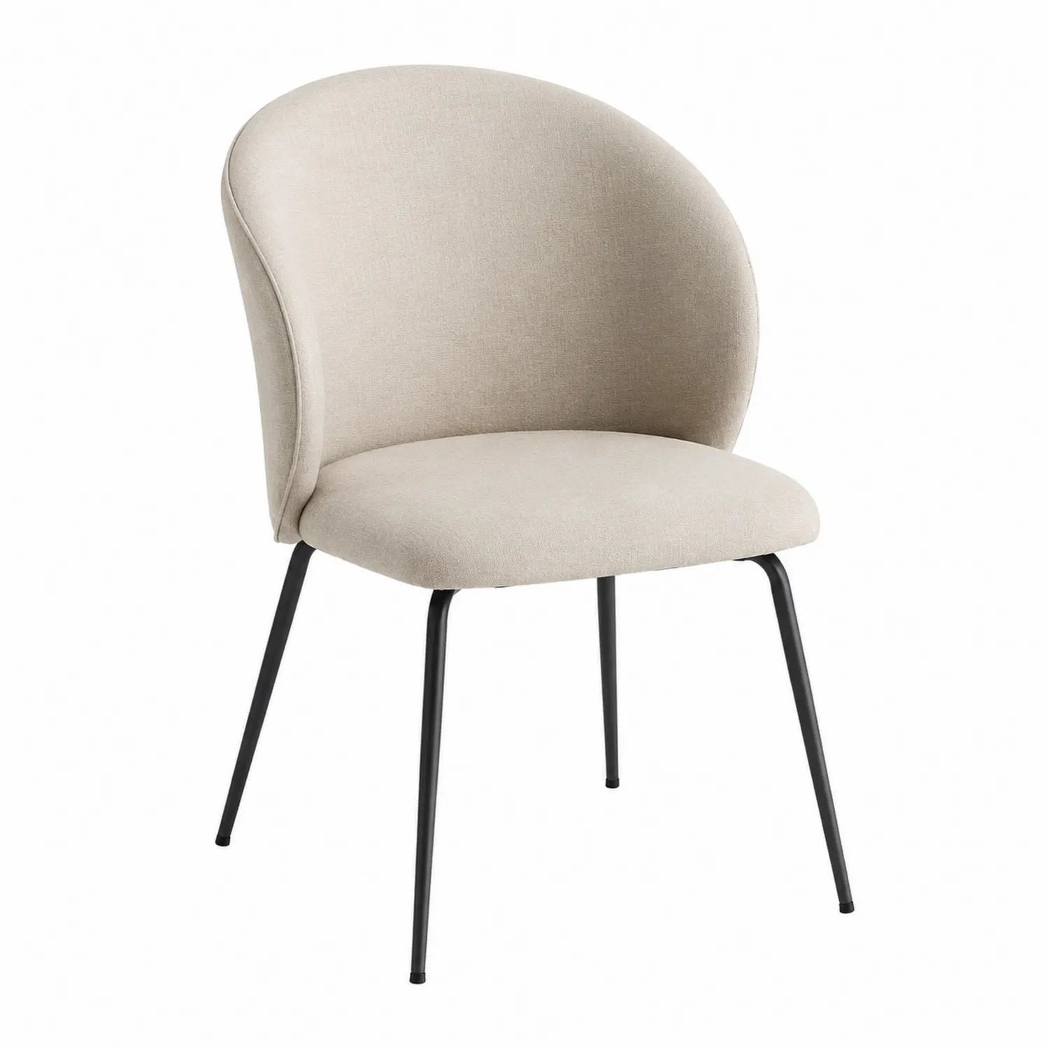 Esszimmerstuhl Textil Beige mit Metallbeinen
