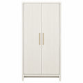 Kleiderschrank Holz Weiß mit Metallgriffen 180cm x 90cm x 50cm