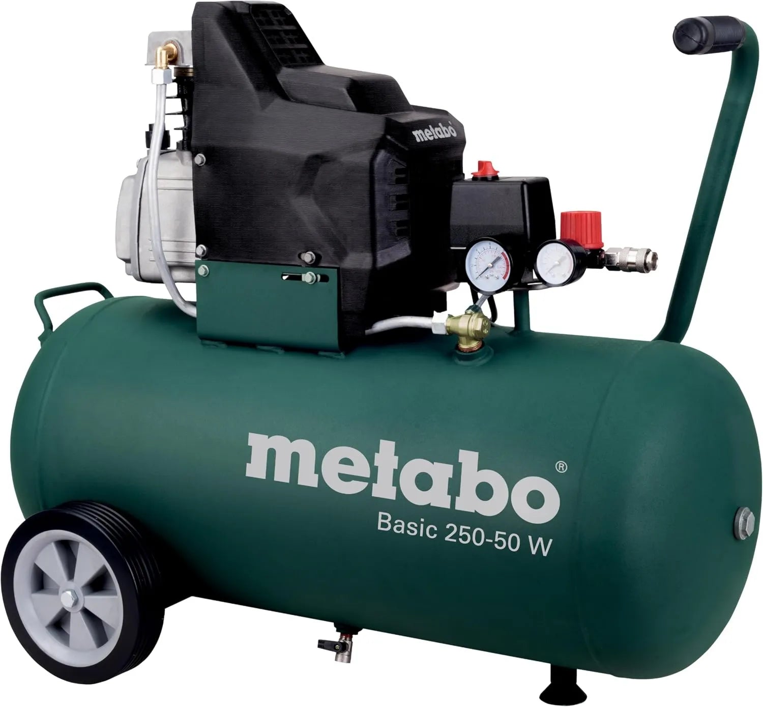 Metabo Druckluftkompressor, 50 W, 50 l, 8 bar, für Werkstatt, Garage und Druckluftarbeiten