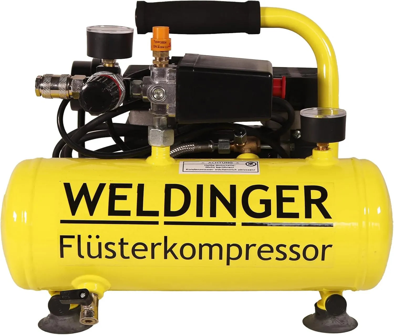 Druckluftkompressor, 275 W, 32 l, ölfrei, geräuscharm, für Werkstatt, Garage und Druckluftarbeiten
