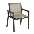 Gartenstuhl Aluminium Textilene Beige 90x55x60 cm