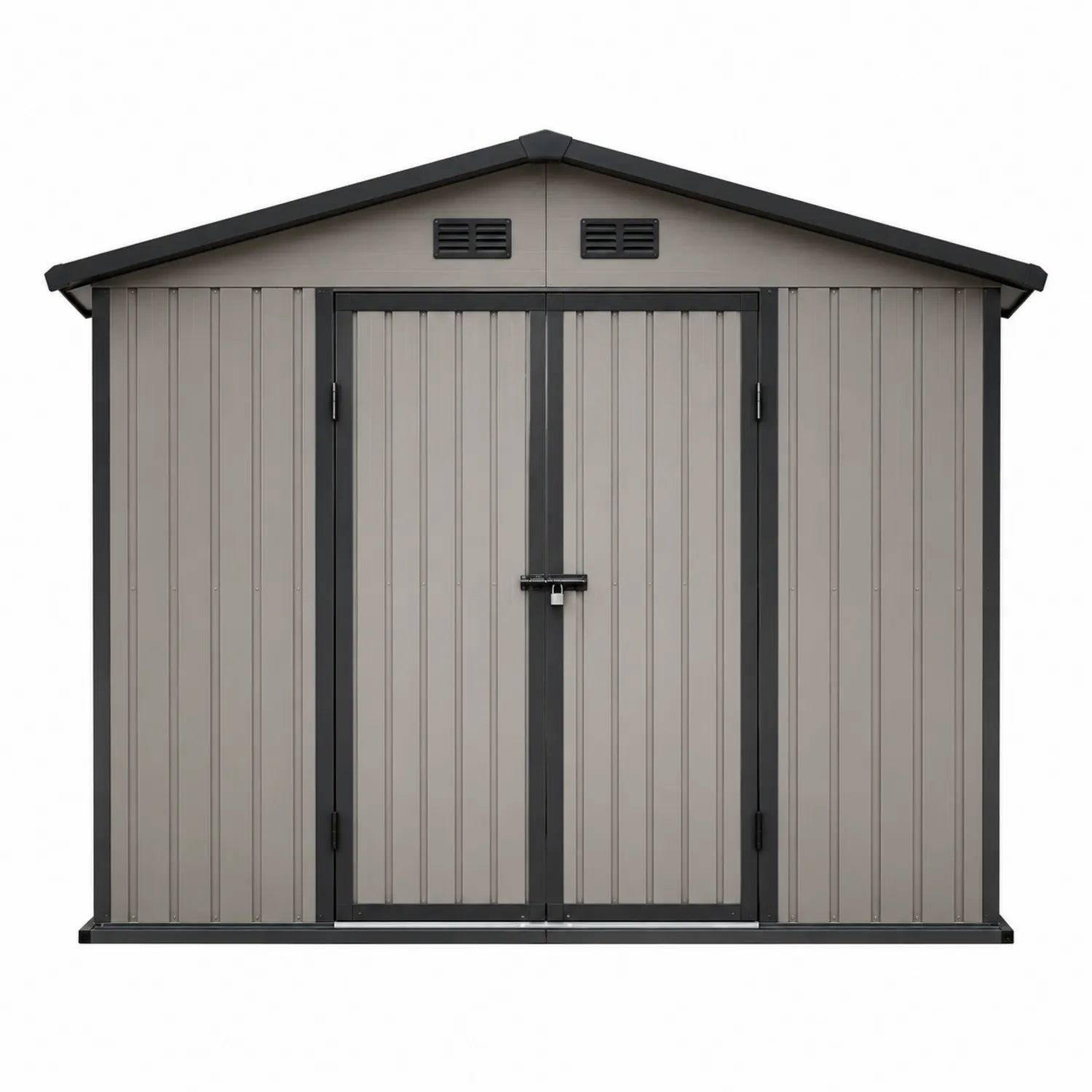 Metall Gartenhaus Stahl Grau/Schwarz 250x300x210cm