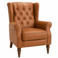 Ohrensessel Leder Braun 105x80x90 cm