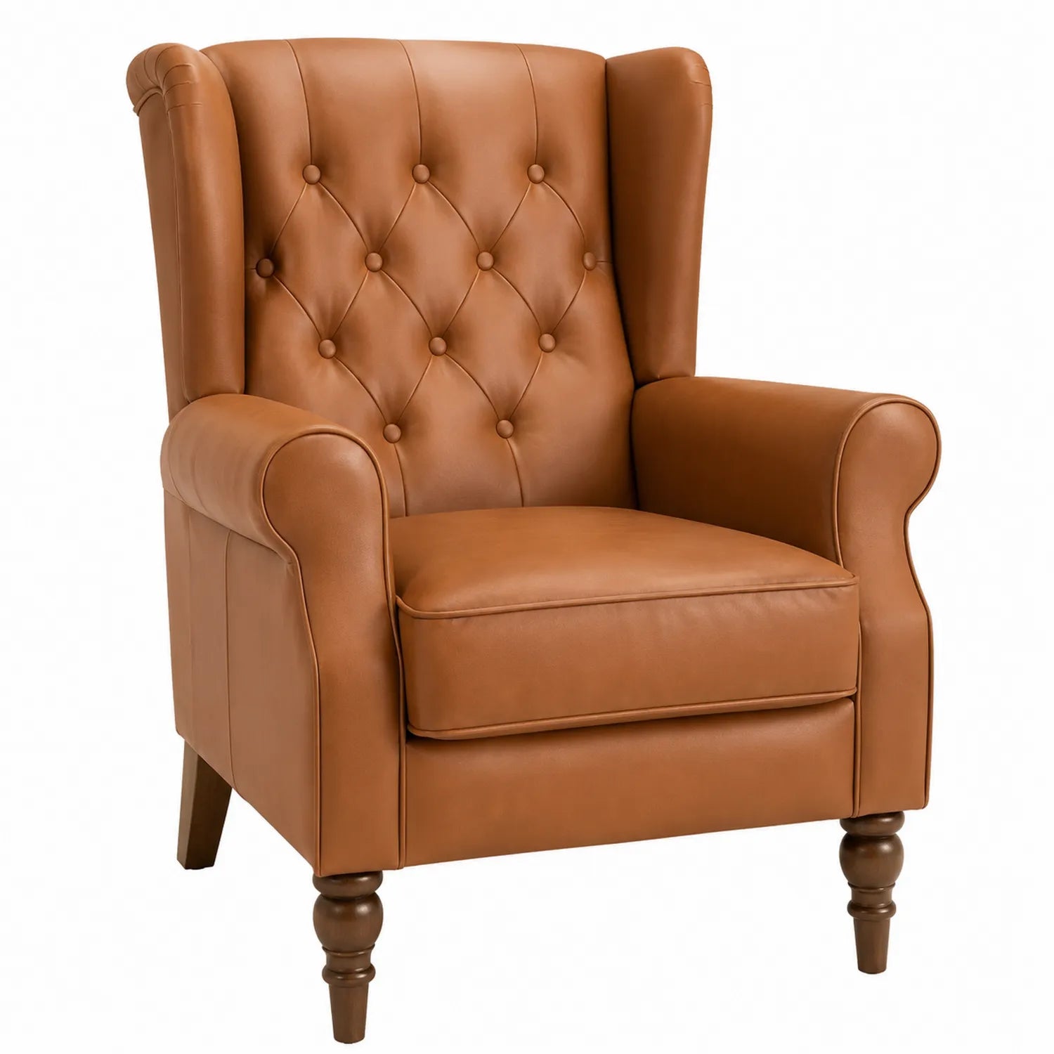 Ohrensessel Leder Braun 105x80x90 cm