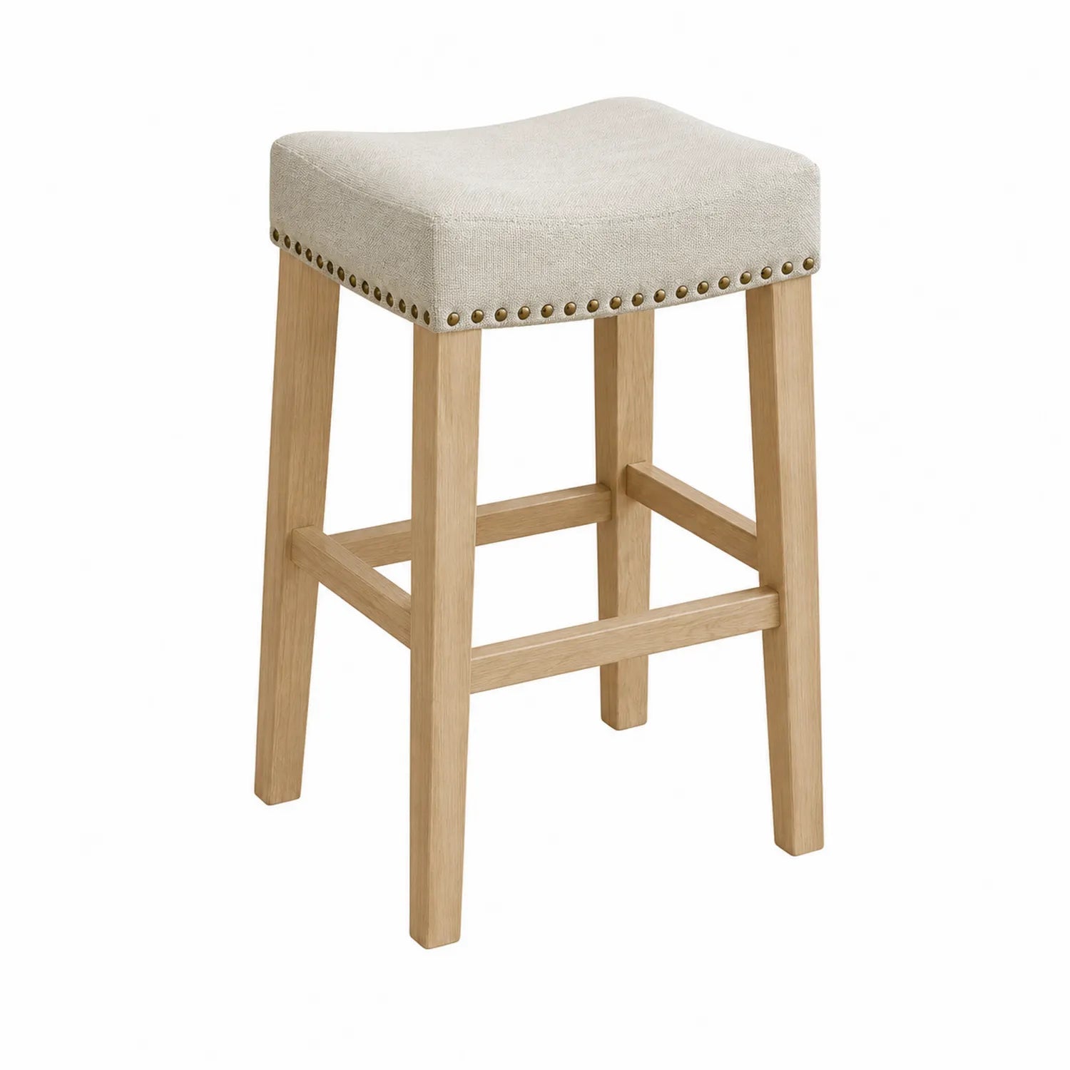 Barhocker mit Eichegestell und Polyesterbezug 75 cm