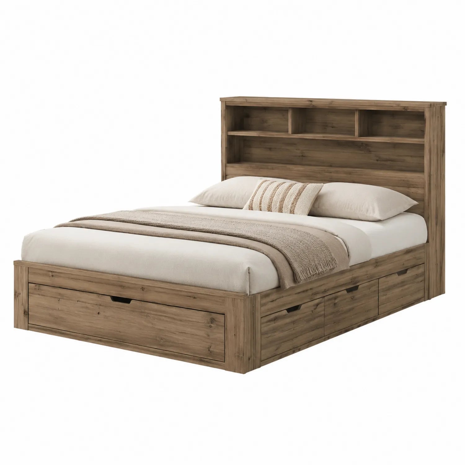 Holzbettgestell mit Stauraum Braun 200x160 cm
