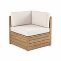 Eck-Gartenstuhl aus Holz mit Polsterkissen, Beige