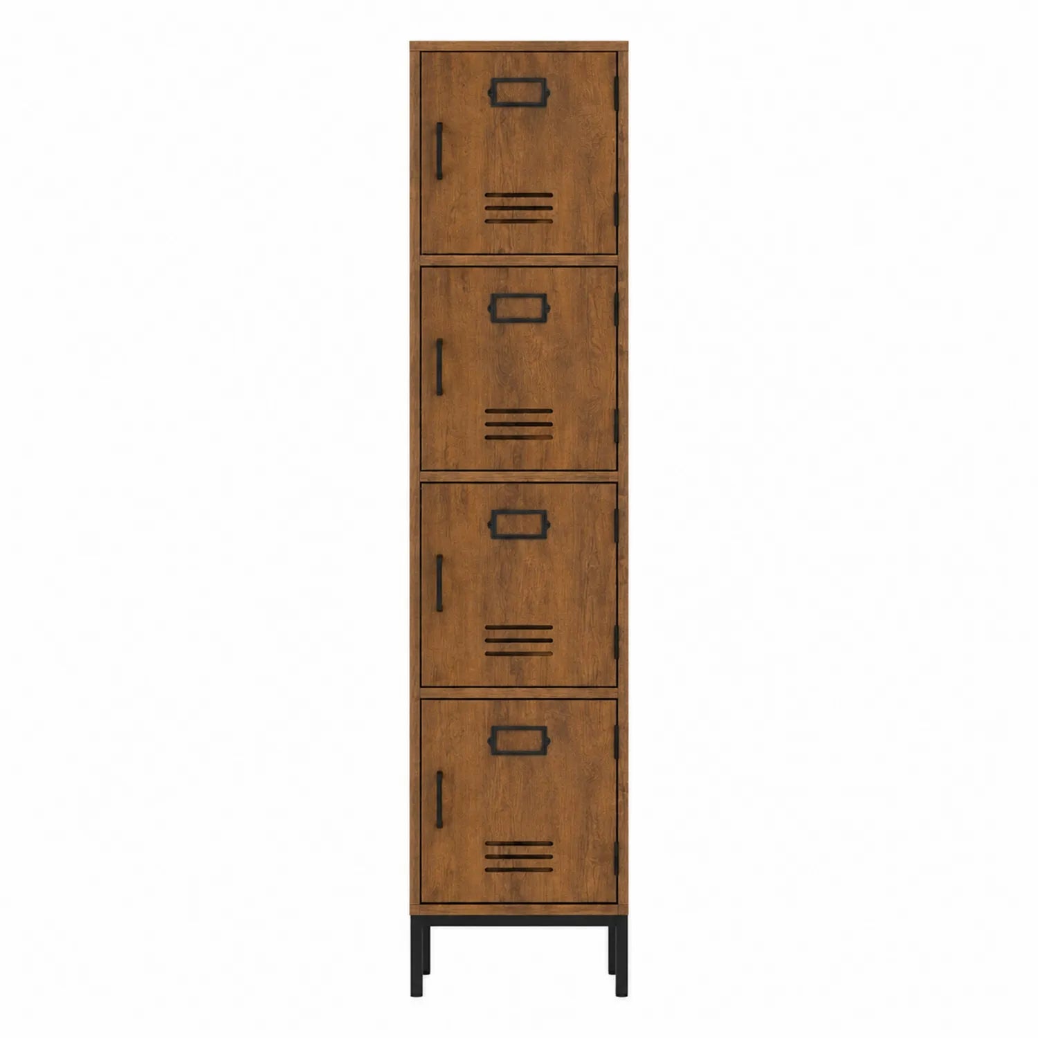 Garderobenschrank Holz und Stahl 4 Türen 40x30x140cm