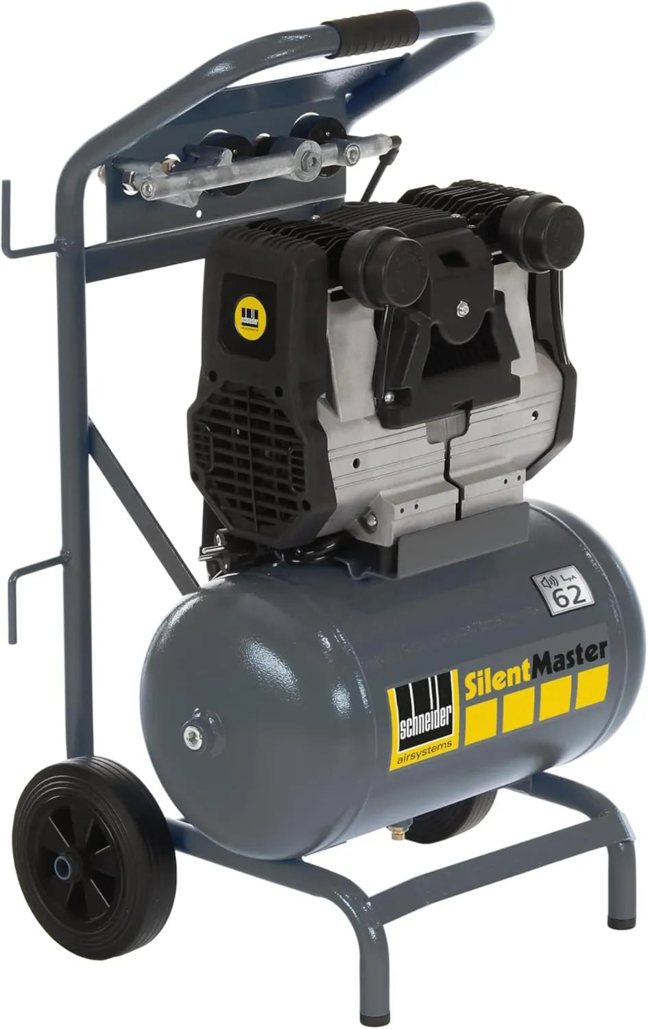 Schneider Druckluftkompressor – 20 Liter, 9 Bar, 2 PS, ölfrei, geräuscharm, für Werkstatt, Garage und Druckluftarbeiten