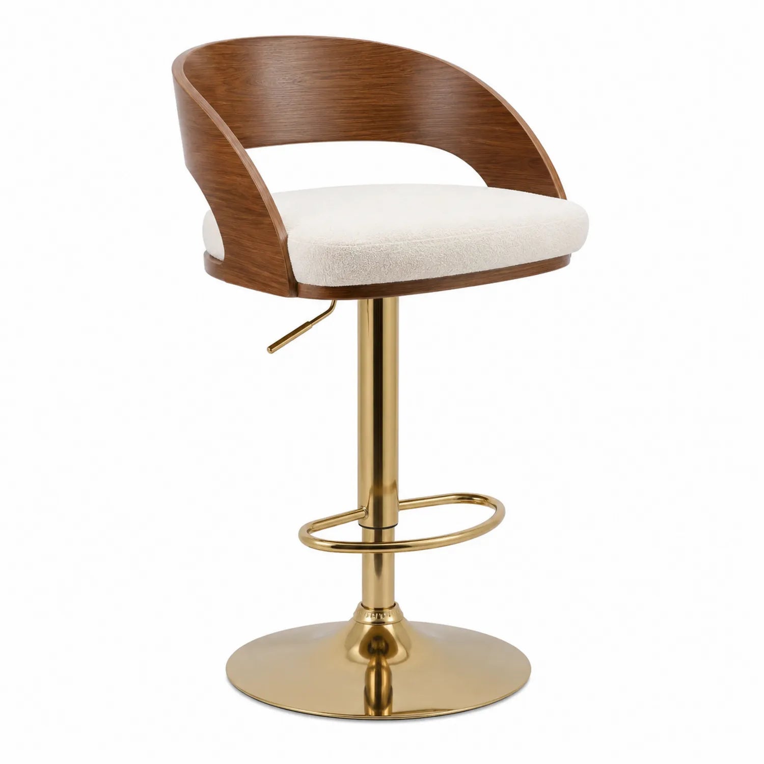 Barhocker Holz Beige Höhenverstellbar