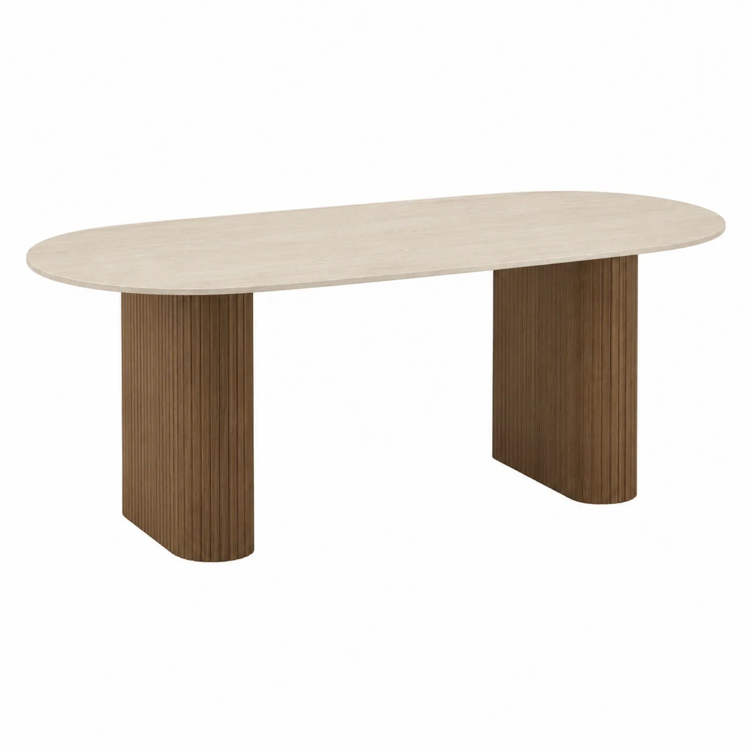Holz Esstisch Oval 200x100x75cm in Beige