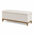 Polsterbank Stoff mit Holzrahmen Beige 120x40x45cm