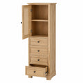 Hochschrank mit Regal und 4 Schubladen aus Eichenholz