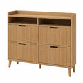 Schuhschrank aus Eichenholz mit 4 Fächern 101x84x25cm