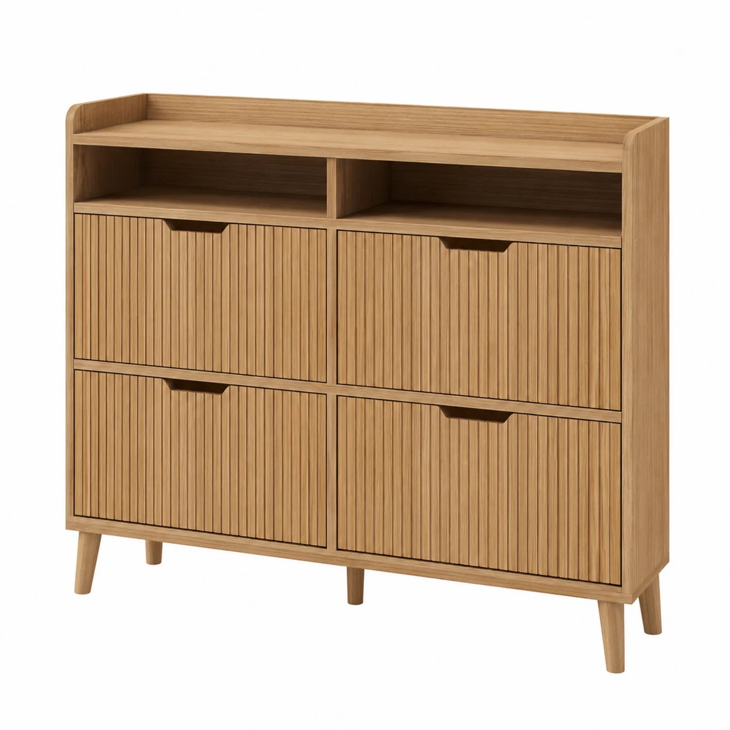 Schuhschrank aus Eichenholz mit 4 Fächern 101x84x25cm