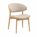 Esszimmerstuhl Massivholz Leinen Beige