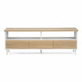 MDF TV-Schrank mit Eichenfurnier in Weiß und Eiche 150x40x50cm