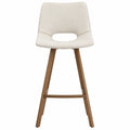 Barhocker mit Beige Polyesterbezug und Holzgestell