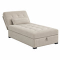Verstellbares Cord-Schlafsofa mit Kissen, Beige