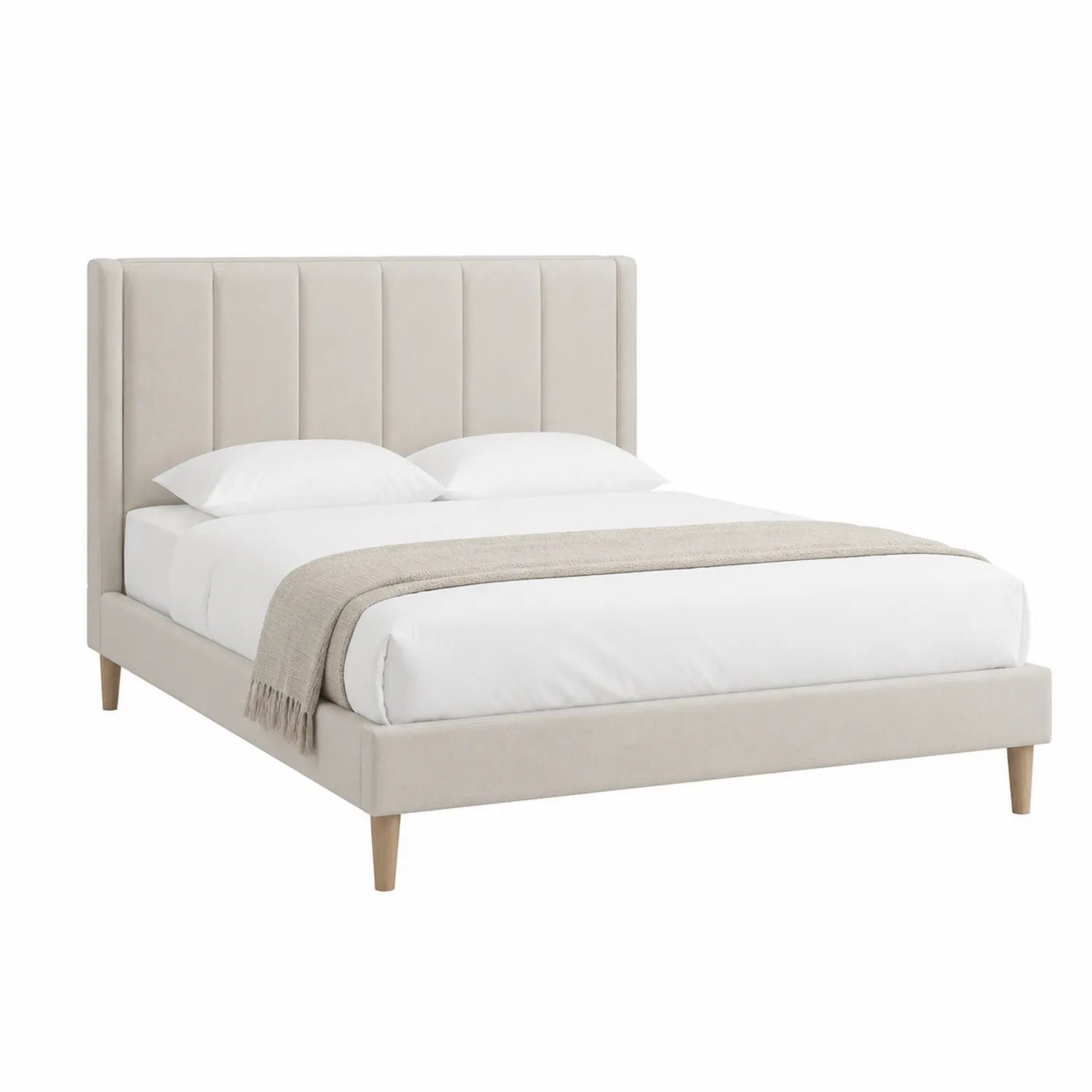 Polsterbett Mikrofaser Beige 200x160 cm