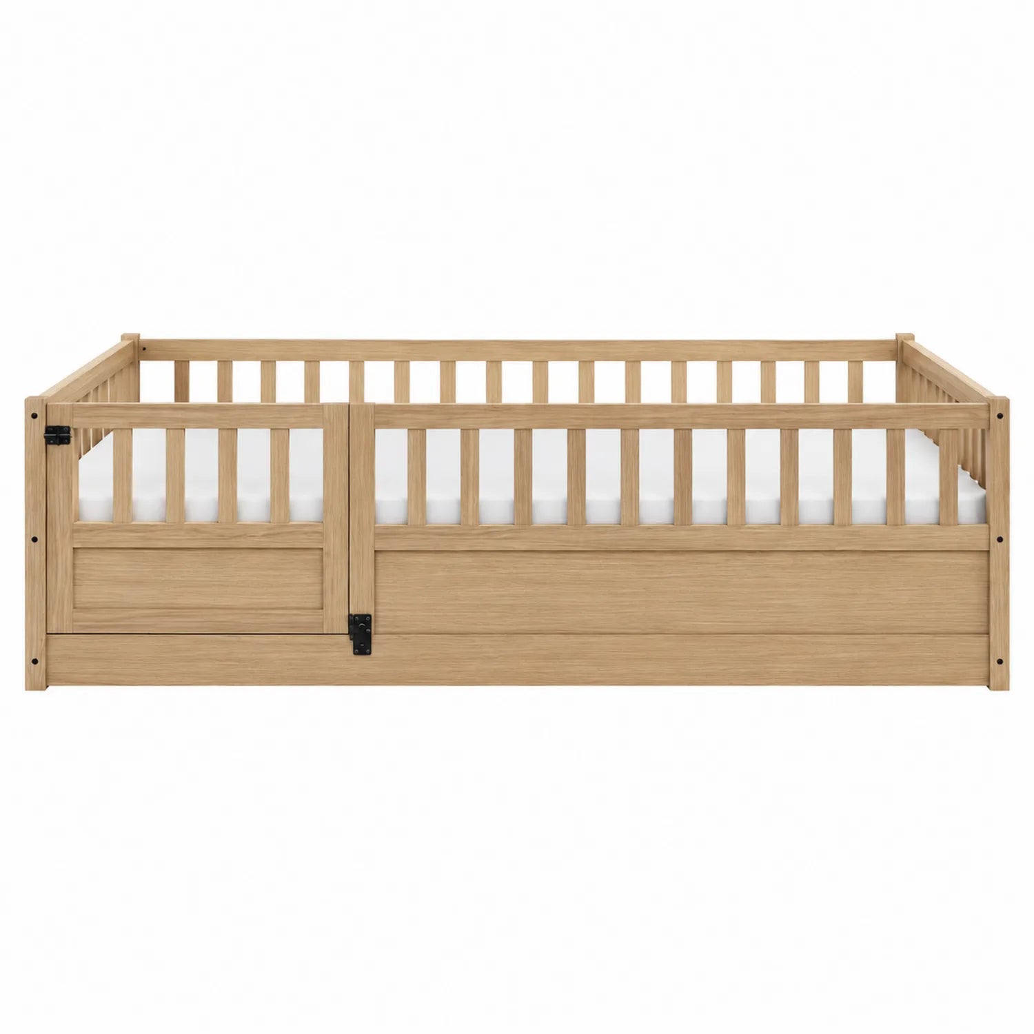 Kinderbett aus Massivholz mit Sicherheitsgitter 140x70 cm
