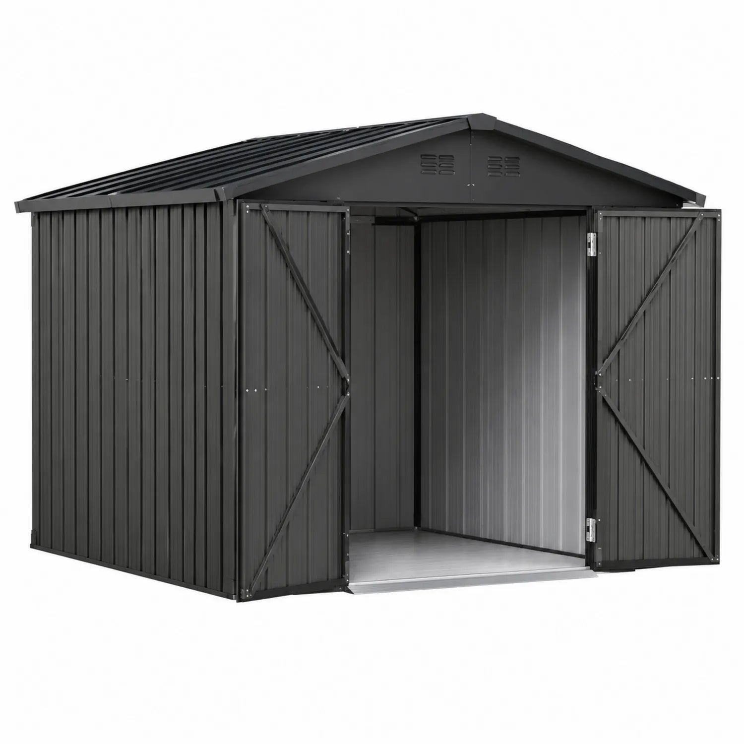 Metall Geräteschuppen Anthrazit 213 cm x 191 cm x 185 cm