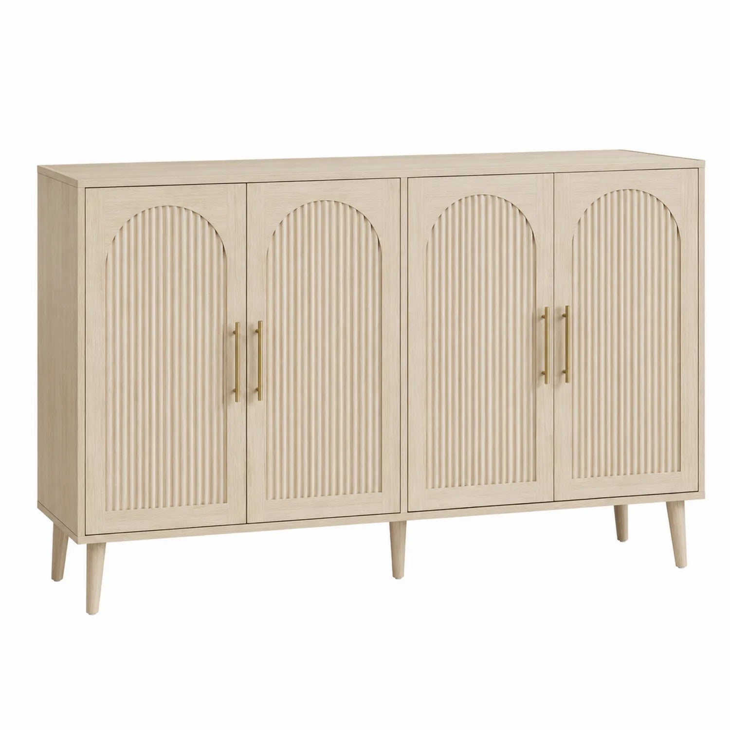 Sideboard Eichenholz Natur mit Metallgriffen