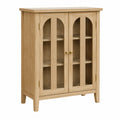 Eichenholz Schrank mit Glastüren, hellbraun, 80x120x30cm