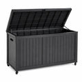 Aufbewahrungstruhe Kunststoff Schwarz 120 cm x 56 cm x 64 cm mit Rollen
