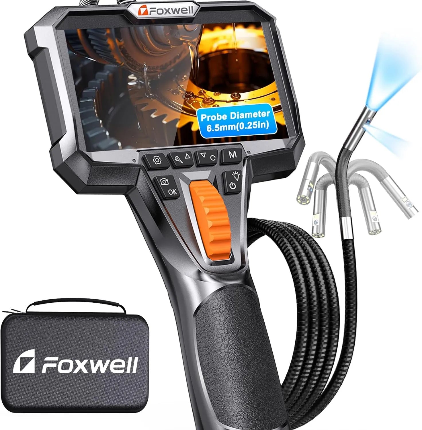 Foxwell Y406D Digitale Inspektionskamera, 6,5mm, für Fahrzeug, Rohr und Hohlraum