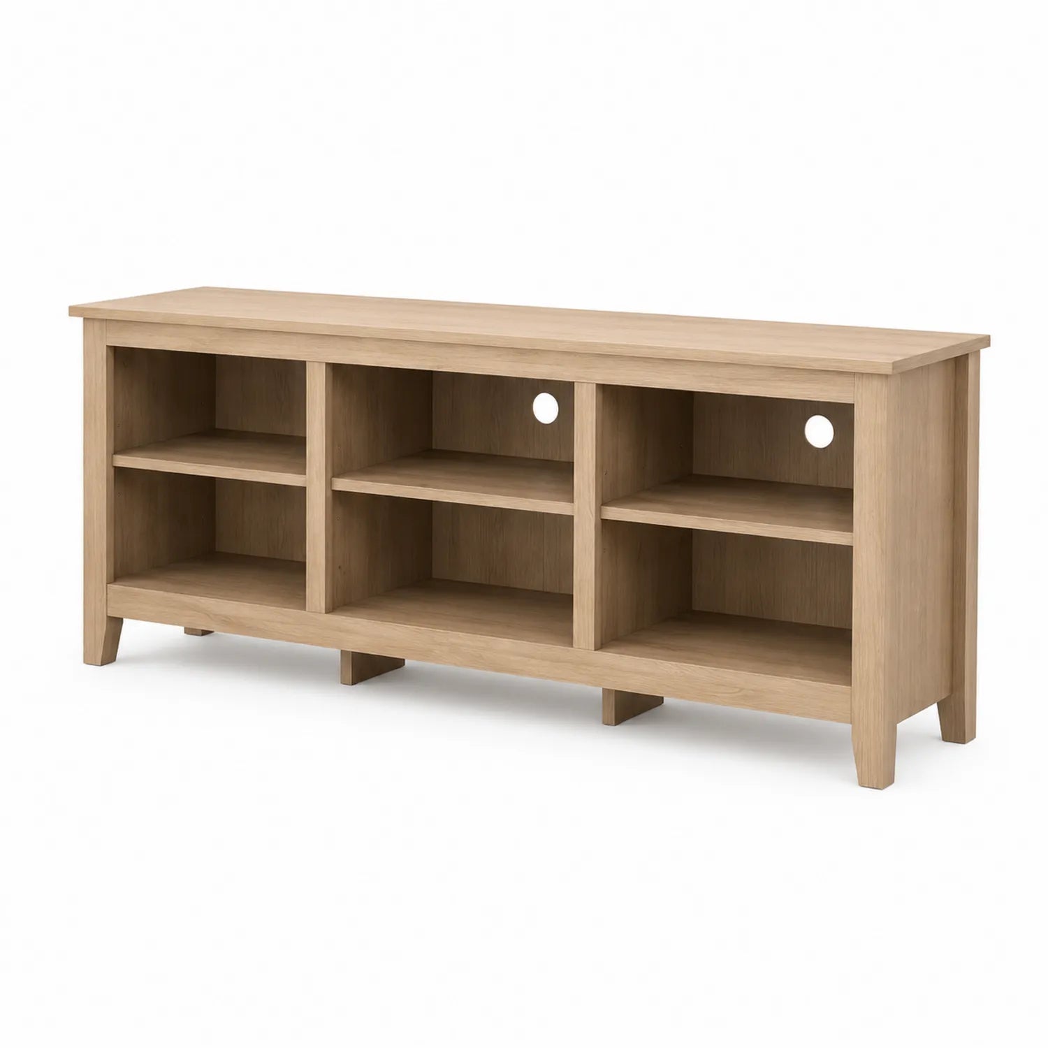 TV-Stand Holz Eiche 6 Fächer 120x40x50cm