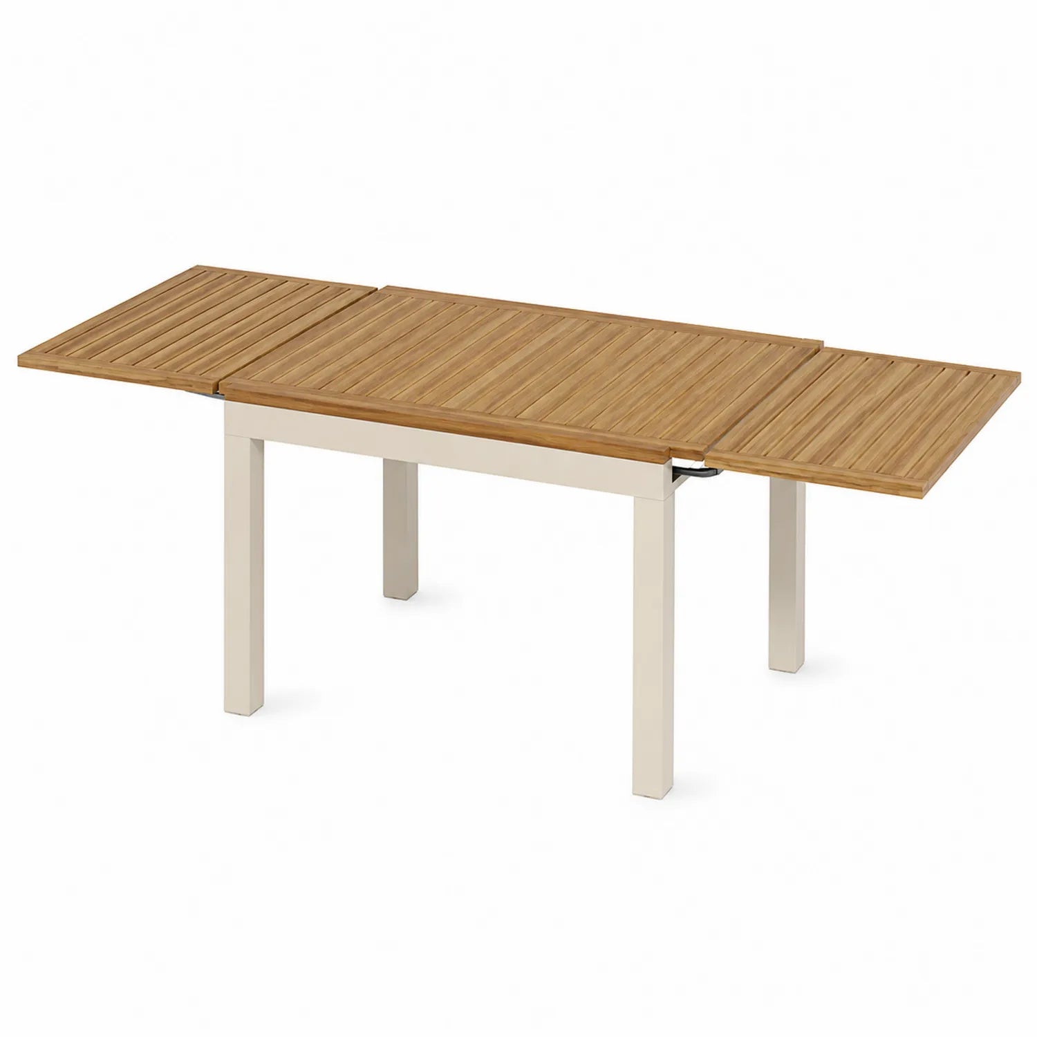 Ausziehbarer Gartentisch Aluminium Teak 200/260 x 100 cm