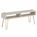 TV-Tisch MDF Beige mit Metallbeinen