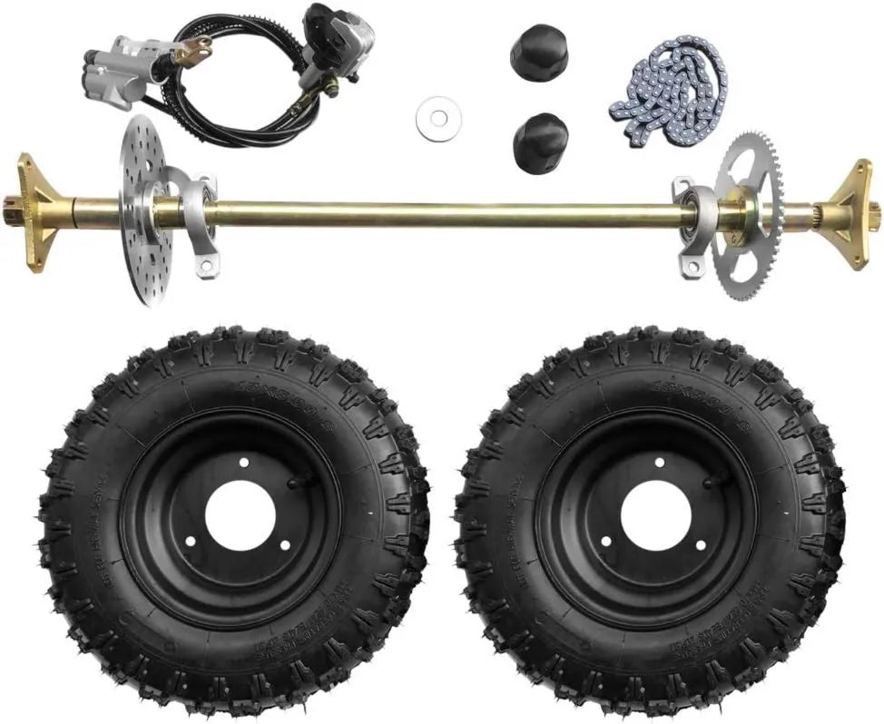 Go-Kart-Hinterachse 740 mm komplettes Radnaben-Kit & ATV- und Quad-Reifen, für ATV, UTV und Quad