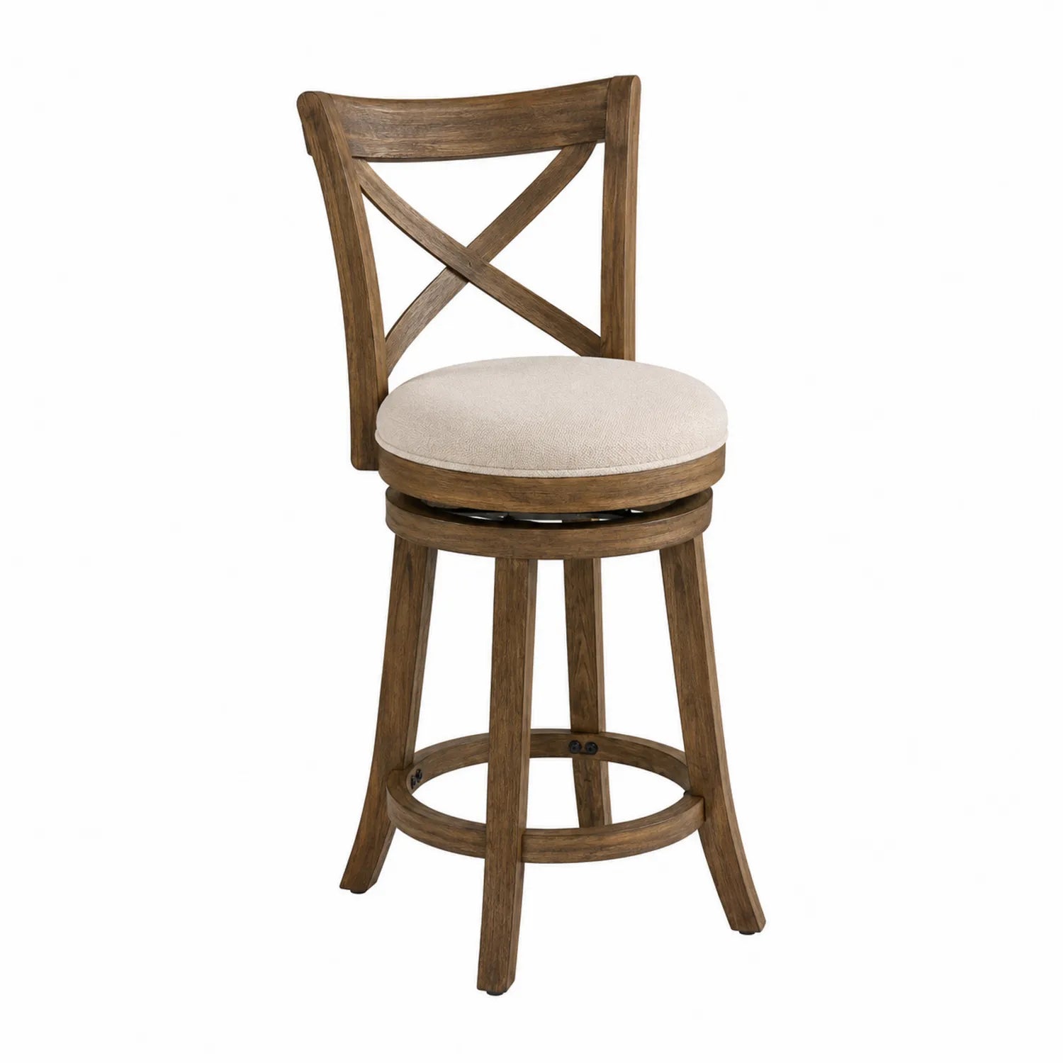 Holz Barhocker mit Drehfunktion und Stoffpolsterung