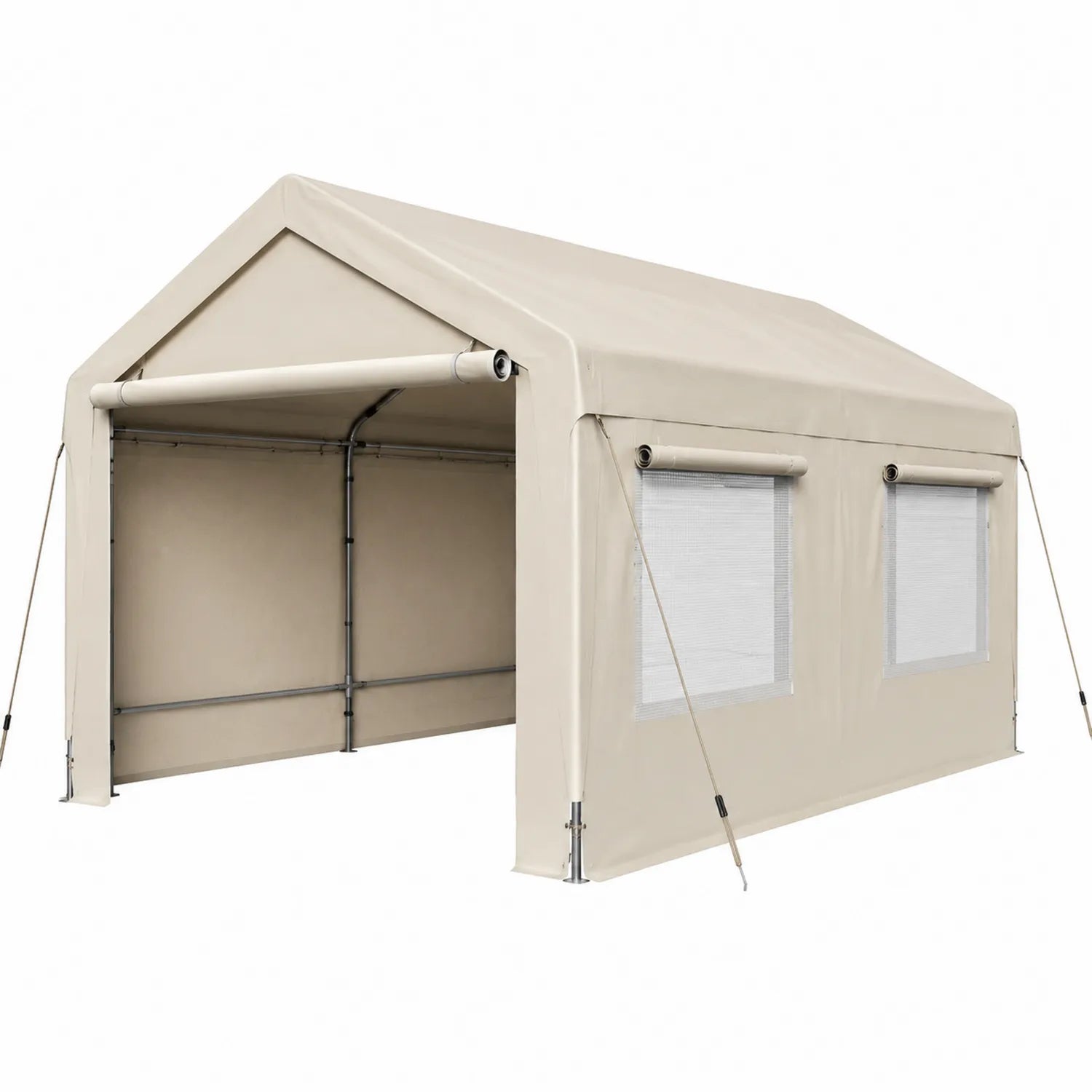 Lagerzelt PVC Beige mit verzinktem Stahlrahmen, 300x600x300 cm