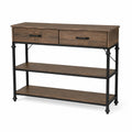 Konsolentisch MDF-Holzfurnier Metall Braun 120x35x80cm