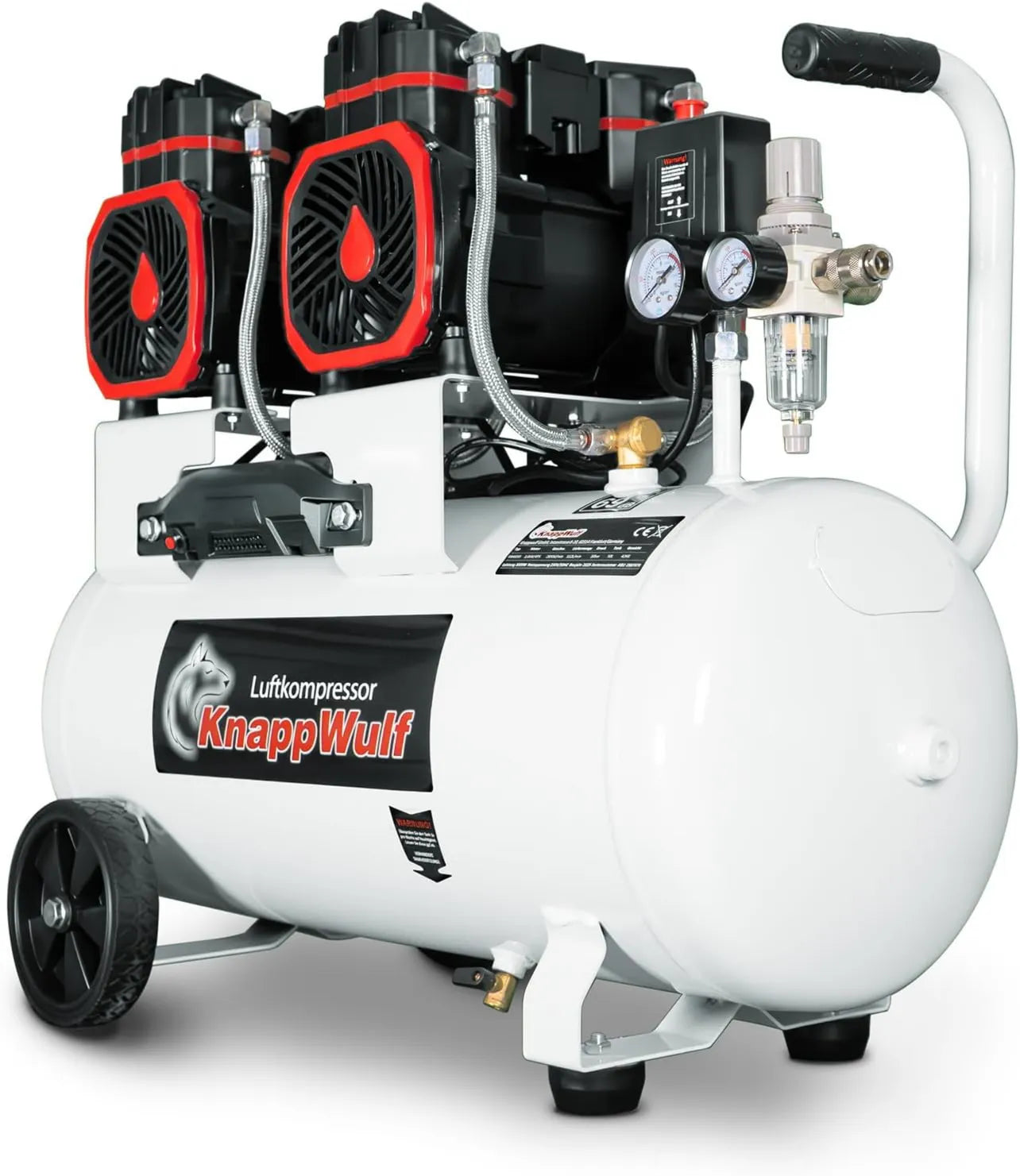 KW6050 Druckluftkompressor, 10 Bar, 50 L, 512 L, 3000 W, 4 PS, 230 V, bürstenloser Motor, geräuscharm, für Werkstatt, Garage und Druckluftarbeiten