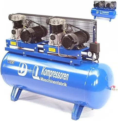 Druckluftkompressor, 900 L, 6 PS, 400 V, 2x450, für Werkstatt, Garage und Druckluftarbeiten