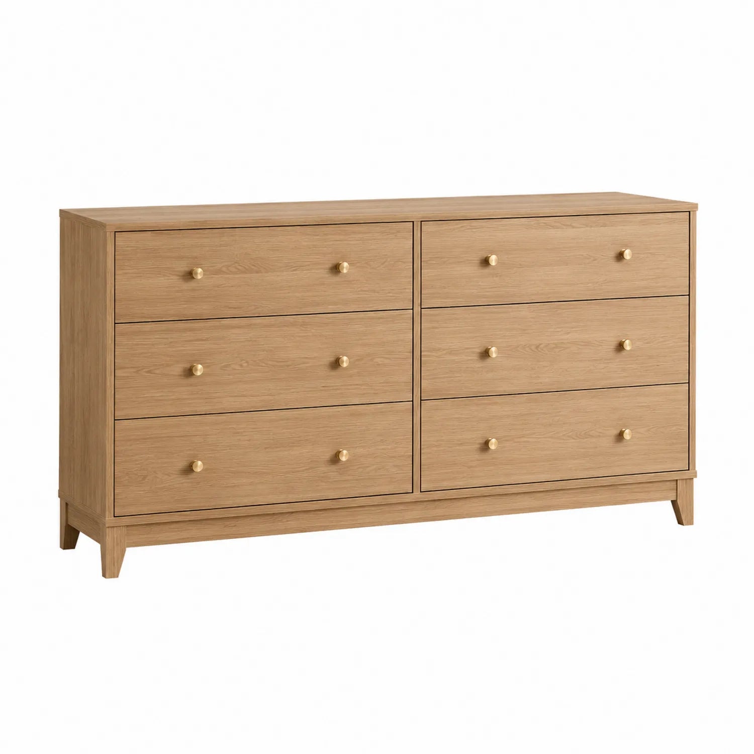 Kommode aus Eichenholzfurnier 6 Schubladen 120cm