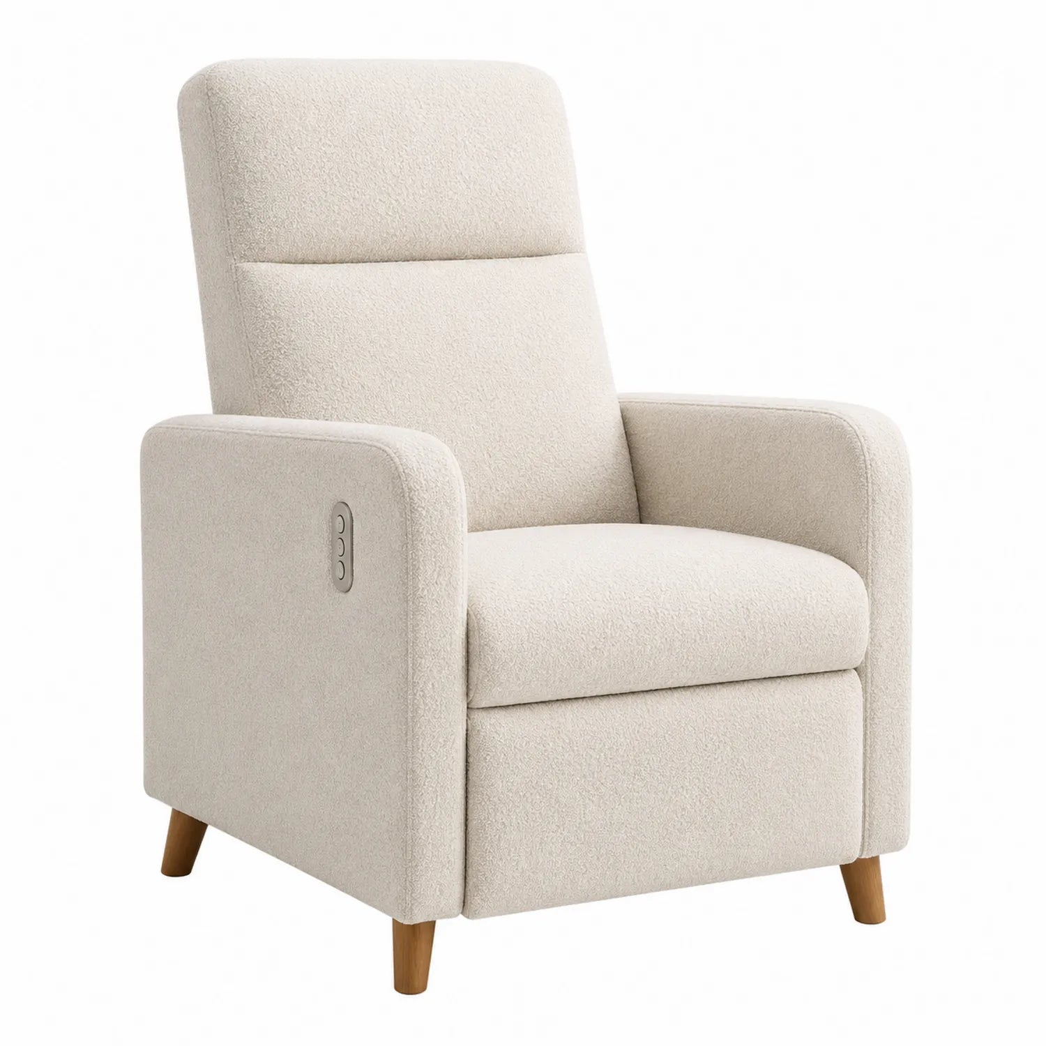 Beiger Relaxsessel mit Massivholzrahmen und Polyesterstoff, 100 x 70 x 85 cm