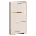 Schuhschrank MDF Beige mit 3 Klappen