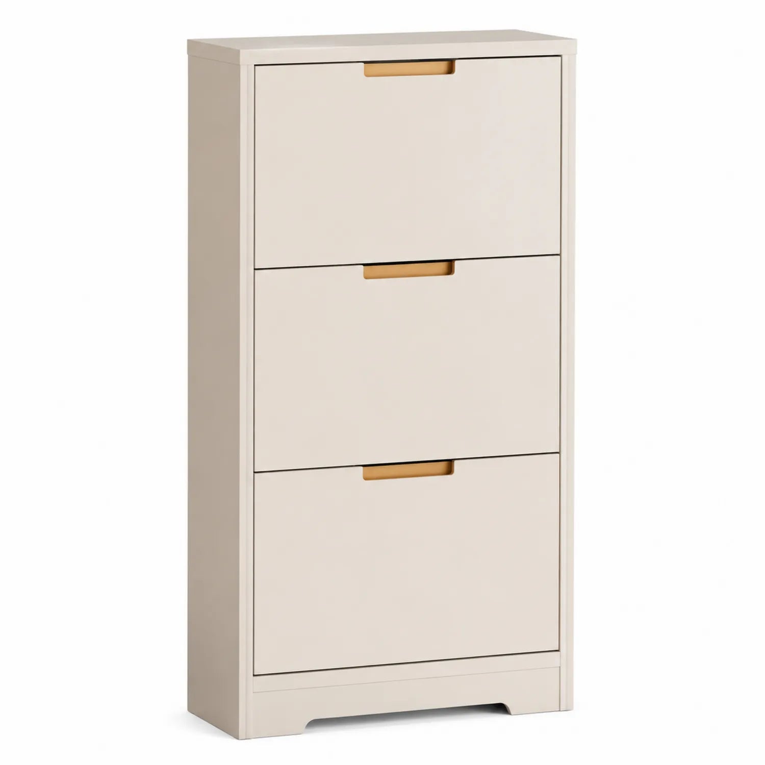 Schuhschrank MDF Beige mit 3 Klappen